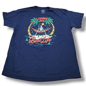 DOM It's About The Art Shirt Size XXL "Living My Best Life" Skeleton Graphic Tee